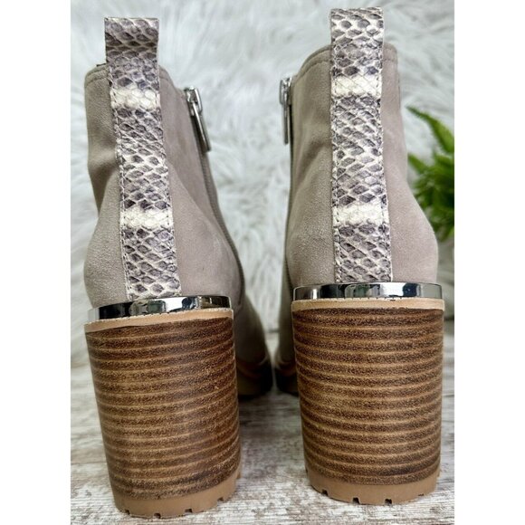 VINCE CAMUTO Gorgan Boots Women’s Size 8 Grey Suede Kelivena Ankle MSRP $149 - Picture 2 of 13